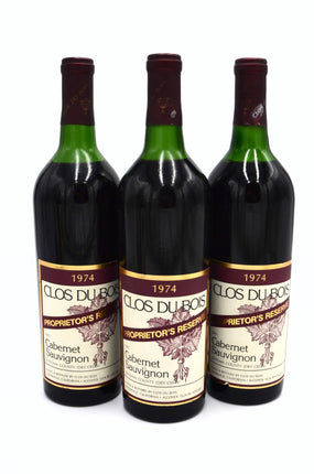 1974 Clos du Bois Cabernet Sauvignon, Proprietor's Reserve, Dry Creek Valley, Sonoma County