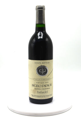 1978 Angelo Papagni Late Harvest Zinfandel, Vallis Vineyard, Madera, San Joaquin Valley