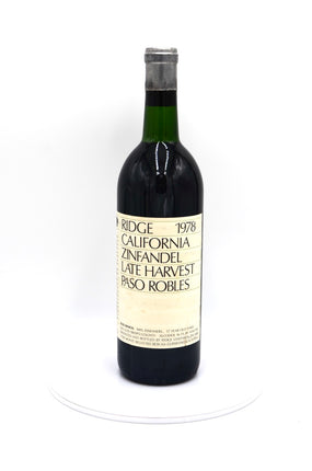 1978 Ridge Vineyards Late Harvest Zinfandel, Dusi Ranch, Paso Robles, San Luis Obispo County