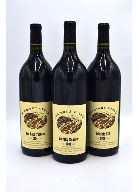 2004 Diamond Creek Cabernet Sauvignon, Gravelly Meadow / Red Rock Terrace / Volcanic Hill (magnum) [3 magnum Vertical Collection]