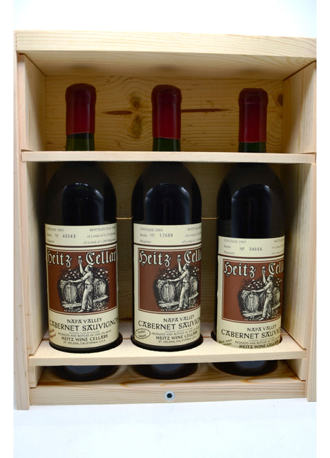 1997 & 2001 Heitz Cellars Cabernet Sauvignon, Napa Valley [Legacy Collection 3 bottle wood gift case]