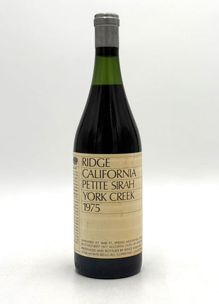 1975 Ridge Vineyards Petite Sirah, York Creek, Spring Mountain, Napa County