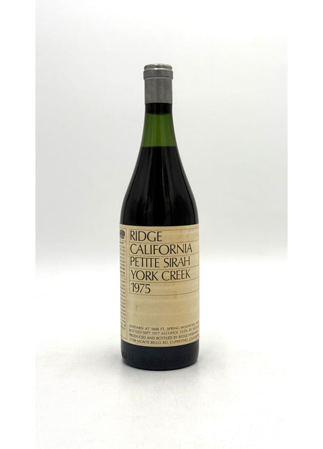 1975 Ridge Vineyards Petite Sirah, York Creek, Spring Mountain, Napa County