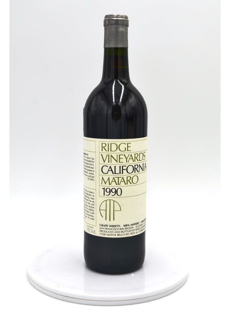 1990 Ridge Vineyards Mataro, San Francisco Bay Region