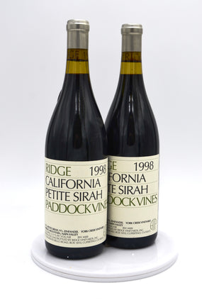 1998 Ridge Vineyards Petite Sirah, Paddock Vines, York Creek Vineyard, Spring Mountain, Napa Valley