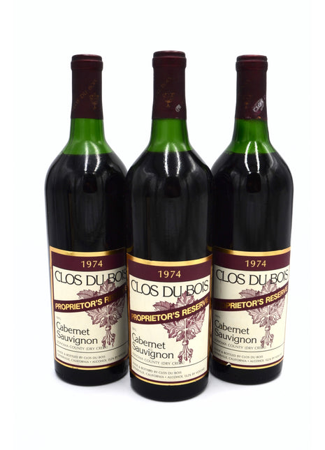1974 Clos du Bois Cabernet Sauvignon, Proprietor's Reserve, Dry Creek Valley, Sonoma County
