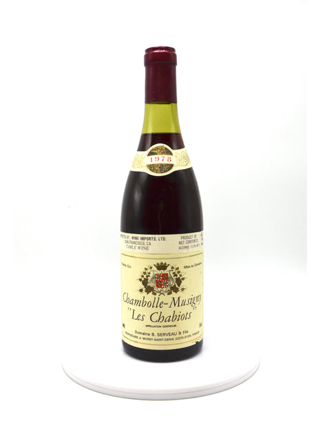 1978 Domaine Bernard Serveau Chambolle-Musigny, Les Chabiots, Premier Cru