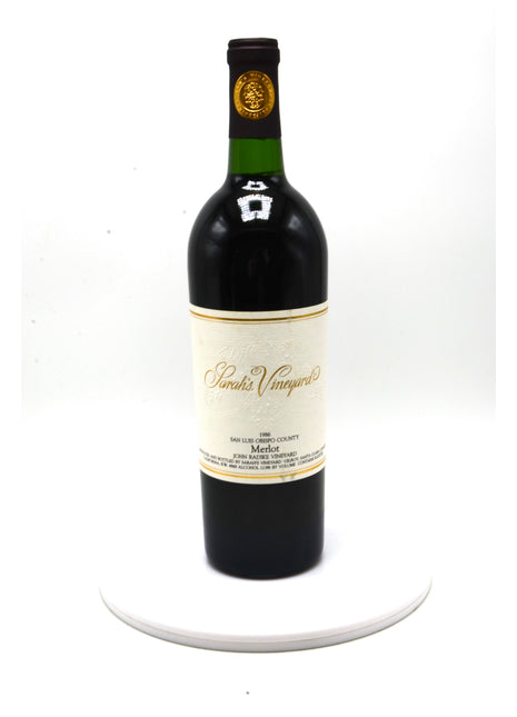 1986 Sarah's Vineyard Merlot, John Radike Vineyard, San Luis Obispo County