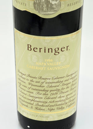 1986 Beringer Vineyards Private Reserve Cabernet Sauvignon, Napa Valley