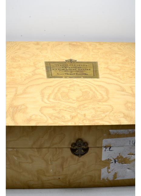 1988, 1989, 1990 Veuve Clicquot Vintage Brut Champagne, La Grande Dame [Trilogie La Grande Dame 3 bottle vertical wood gift case]