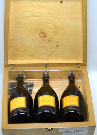 1988, 1989, 1990 Veuve Clicquot Vintage Brut Champagne, La Grande Dame [Trilogie La Grande Dame 3 bottle vertical wood gift case]