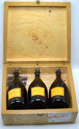 1988, 1989, 1990 Veuve Clicquot Vintage Brut Champagne, La Grande Dame [Trilogie La Grande Dame 3 bottle vertical wood gift case]