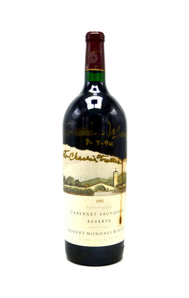 1990 Robert Mondavi Reserve Unfiltered Cabernet Sauvignon, Napa Valley (magnum) [Autographed by Winemaker]