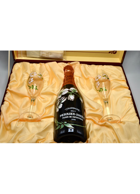 1990 Perrier-Jouët Fleur de Champagne, Cuvee Belle Epoque, Vintage Brut Champagne [2-Glass Set]