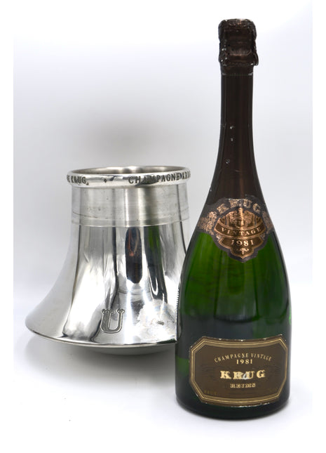 1981 Krug Vintage Brut Champagne with Krug Klipper Pewter Ice Bucket & Map-Lined Wood Box [Collector's Item]