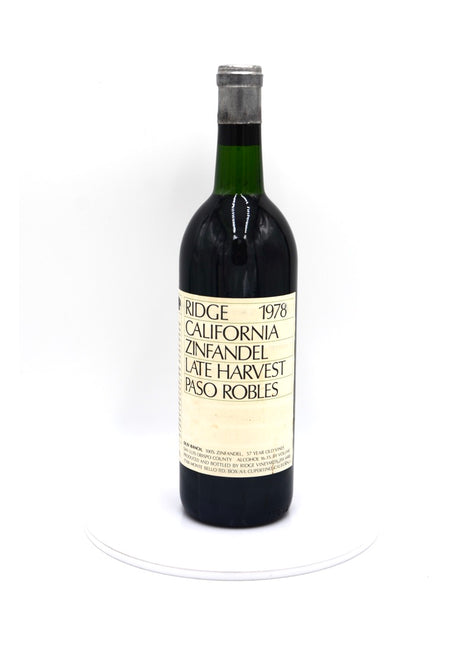 1978 Ridge Vineyards Late Harvest Zinfandel, Dusi Ranch, Paso Robles, San Luis Obispo County